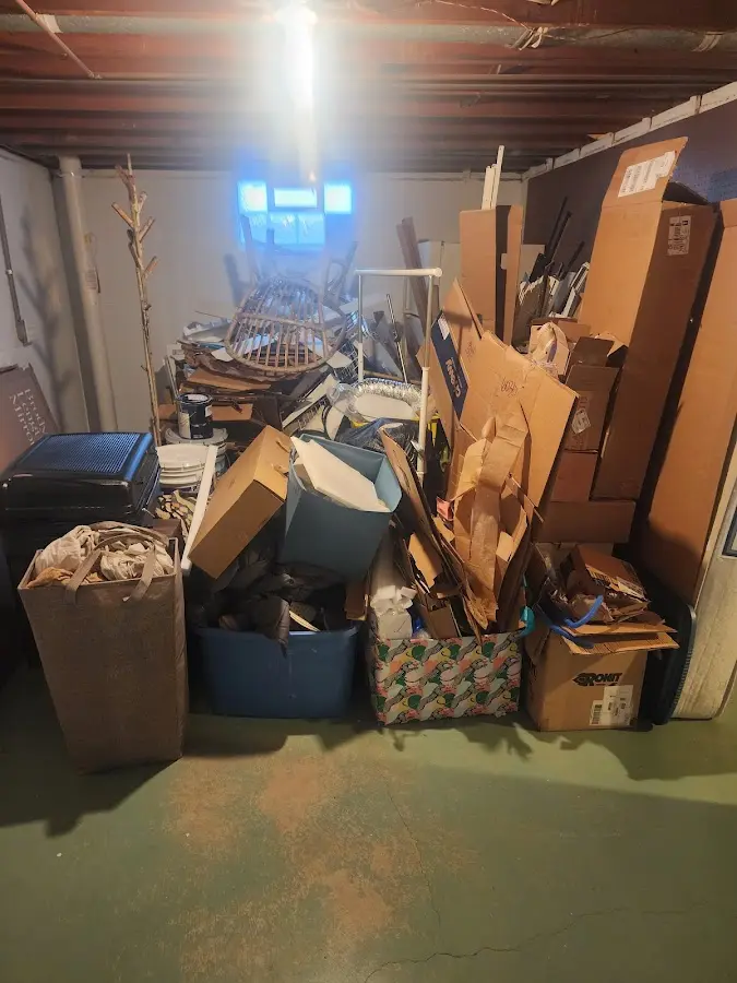 Roll-off dumpster container at job site for 6 Yard Dumpster Rental in Kingston